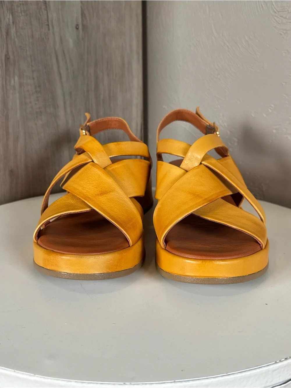 Miz Mooz Leather Slingback Sandals - Yellow